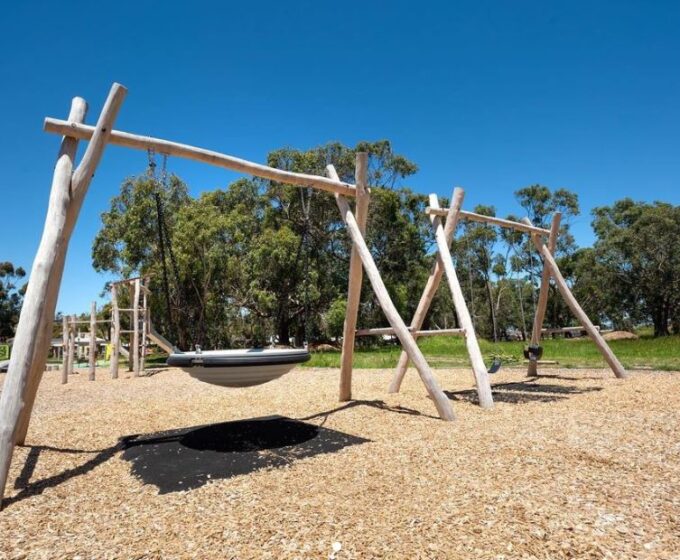There are three swings to choose from at Walnut Way Playground